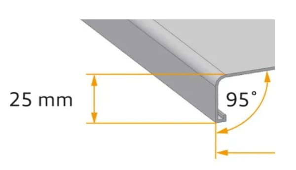 Aluminium Fensterbank silber EV1 260 mm Ausladung Außenfensterbank aussen Aluminium Fensterbank silber EV1 260 mm Ausladung Außenfensterbank aussen