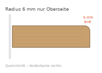 Radius 6 mm nur Oberseite