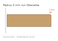 Radius 3 mm nur Oberseite