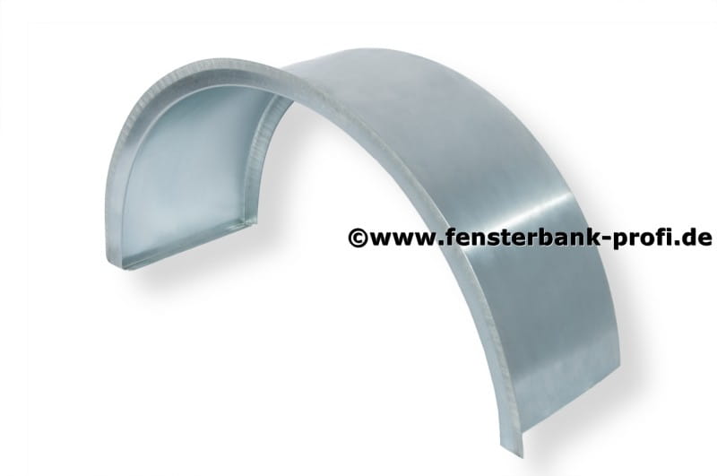 Halbkreis 180° ⌀850mm | Alu blank (unbehandelt) | Ø850mm | Ausladung 195mm | Gefälle 3° | 1 Stück